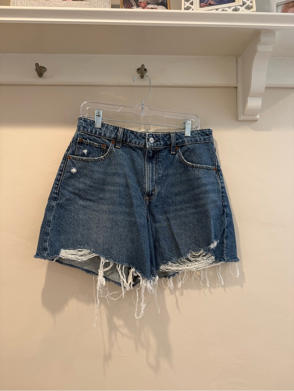 Abercrombie & Fitch Blue Distressed Denim Cutoff Shorts